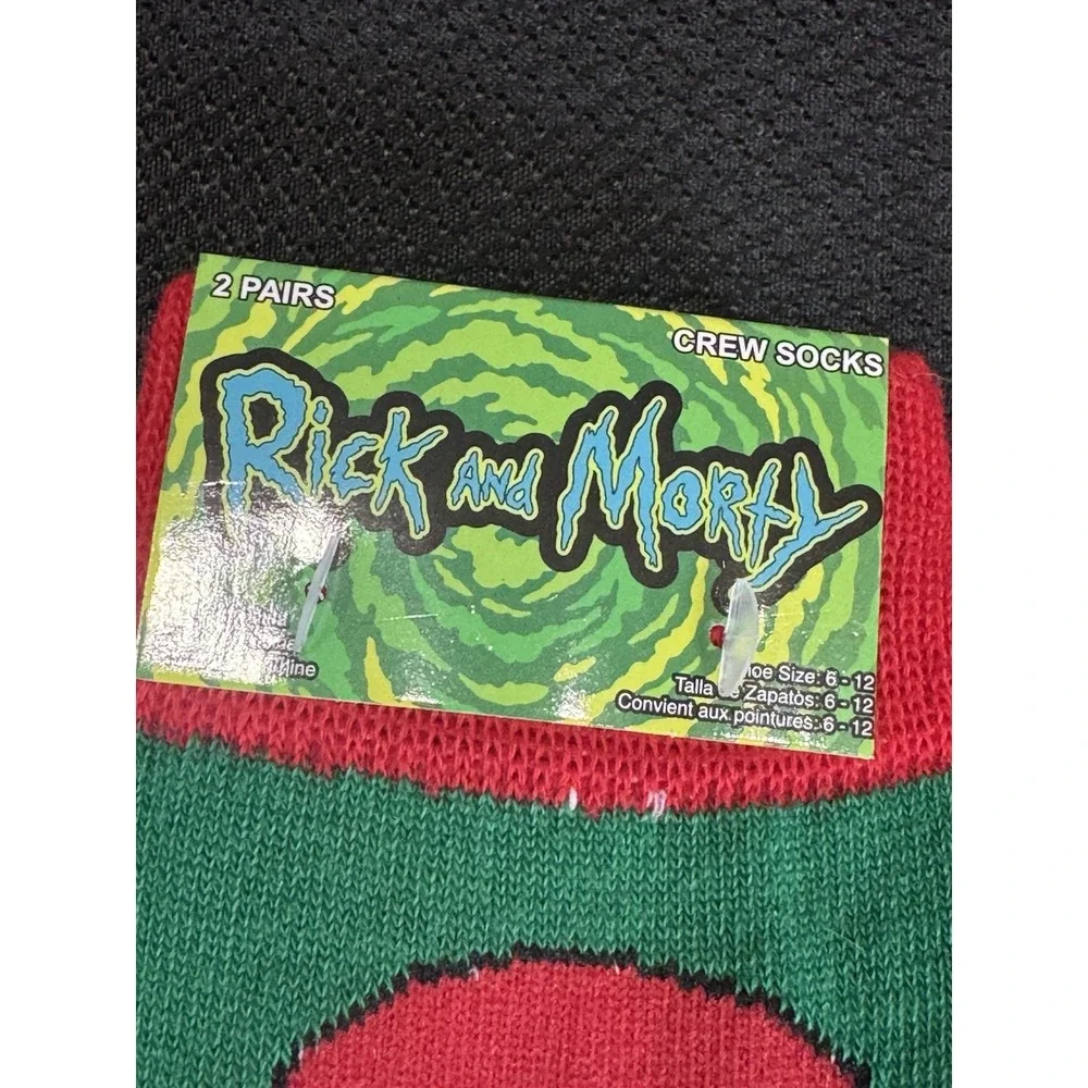 New RICK and MORTY ChristmasSocks -‎ 2 PAIRS Size 6-12 Adult Socks